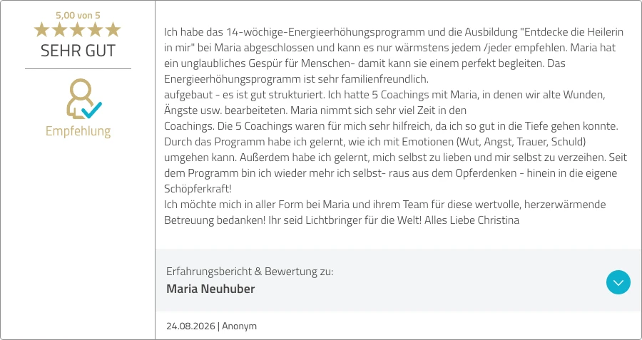 Bewertung bei ProvenExpert vom 24.08.2026 – fünf von fünf Sternen