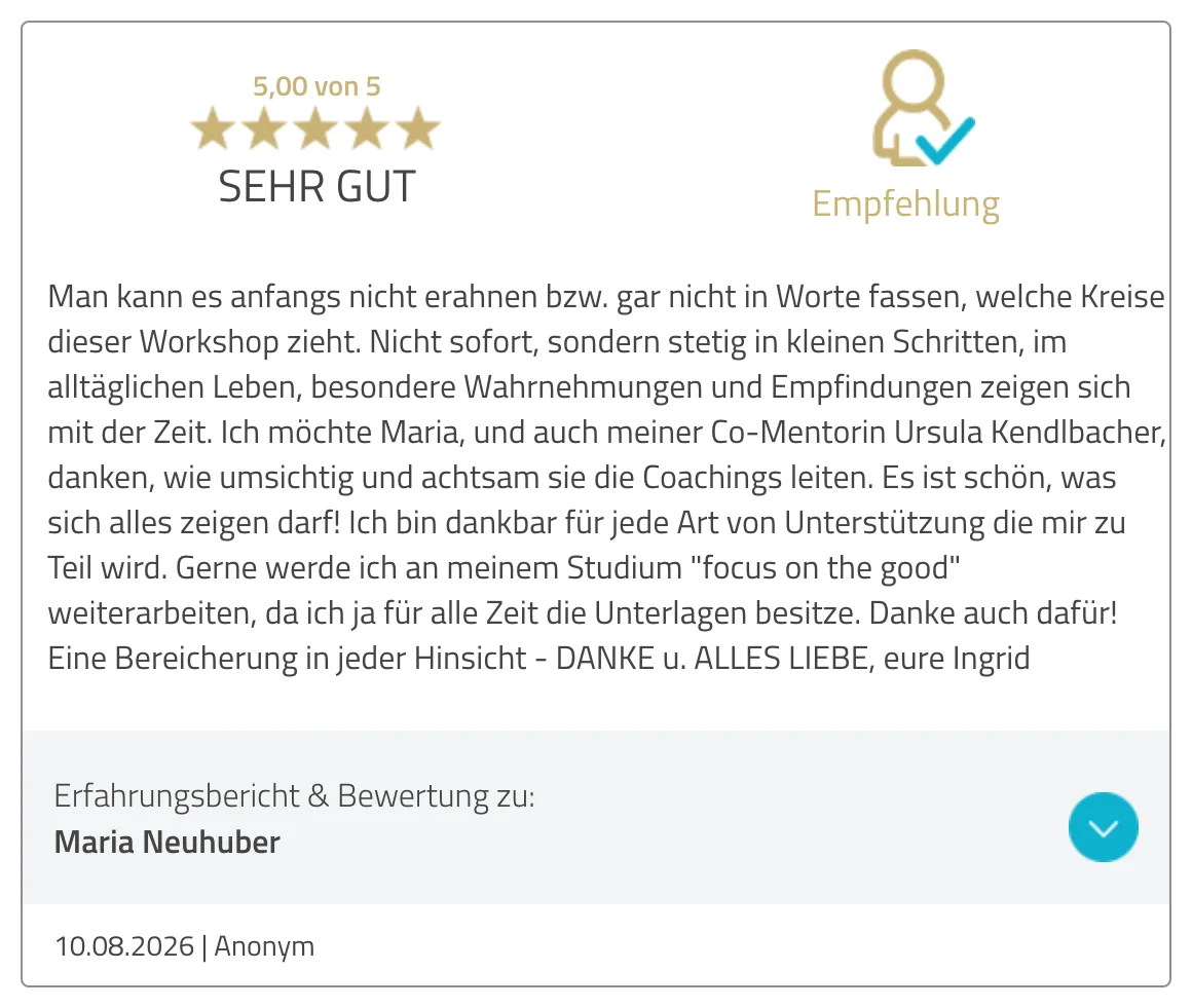 Bewertung von Ingrid auf ProvenExpert, 10.08.2026