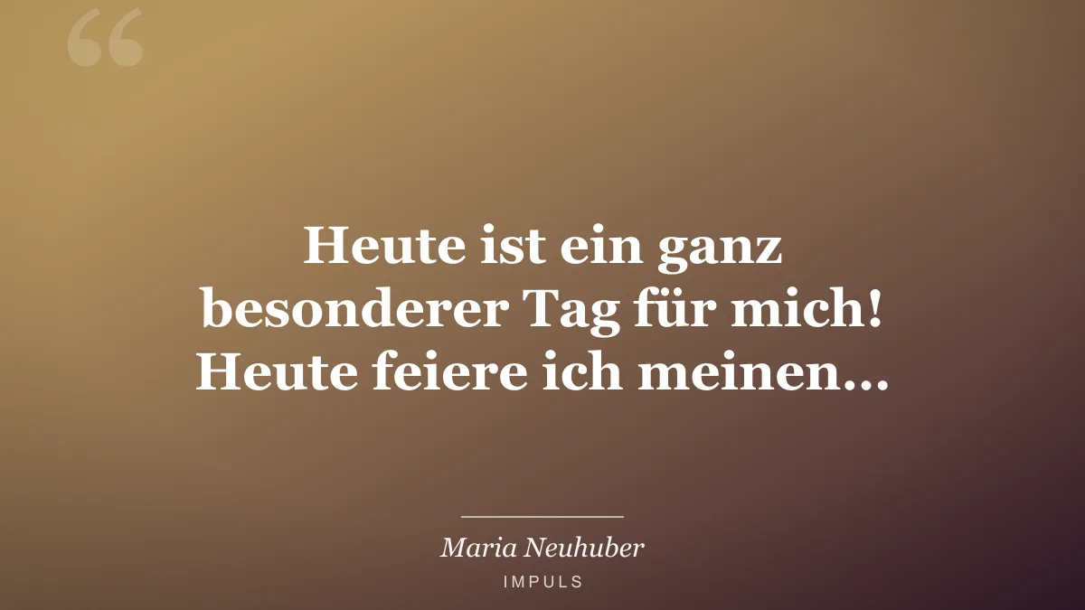 Heute ist ein ganz besonderer Tag für mich! Heute feiere ich meinen…