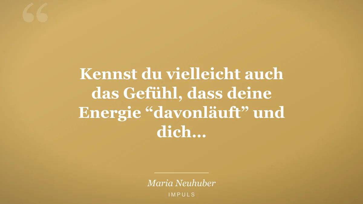 Kennst du vielleicht auch das Gefühl, dass deine Energie “davonläuft” und dich…